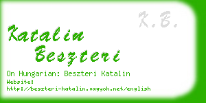 katalin beszteri business card